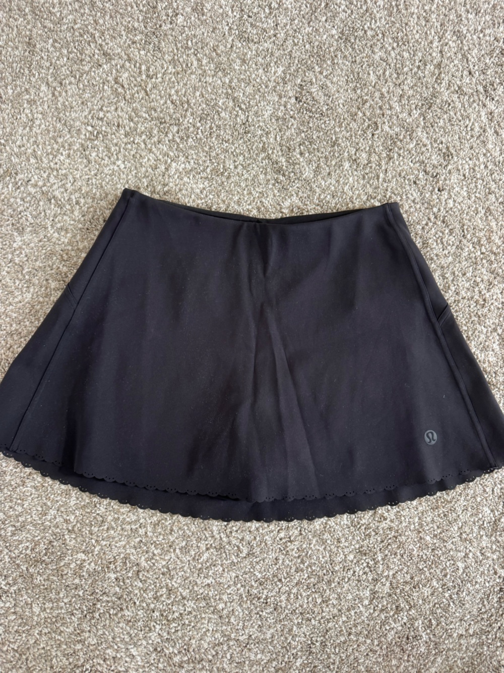 lululemon athletica Black Scalloped Hem Athletic Skort